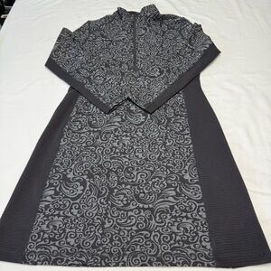 Sahalie Charcoal Textured Knit Sweater Dress Size Large Petite